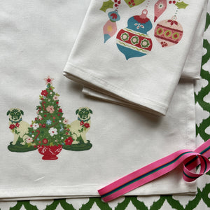 Christmas Pugs Tea Towel/Dish Towel/Guest Towel