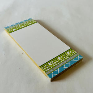 Old Peking Green/Bahama Court Blue Luxe Skinny Notepad