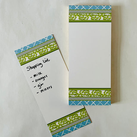 Green Old Peking/Blue Bahama Court Luxe Skinny Notepad