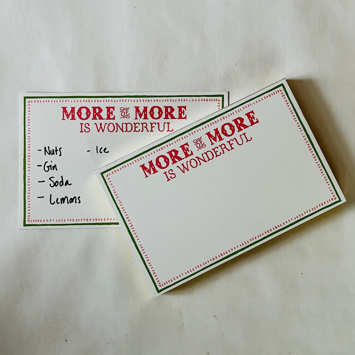More of More is Wonderful Pink/Green Luxe Large Notepad