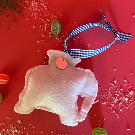 Greek Key Felt Christmas Elephant Ornament