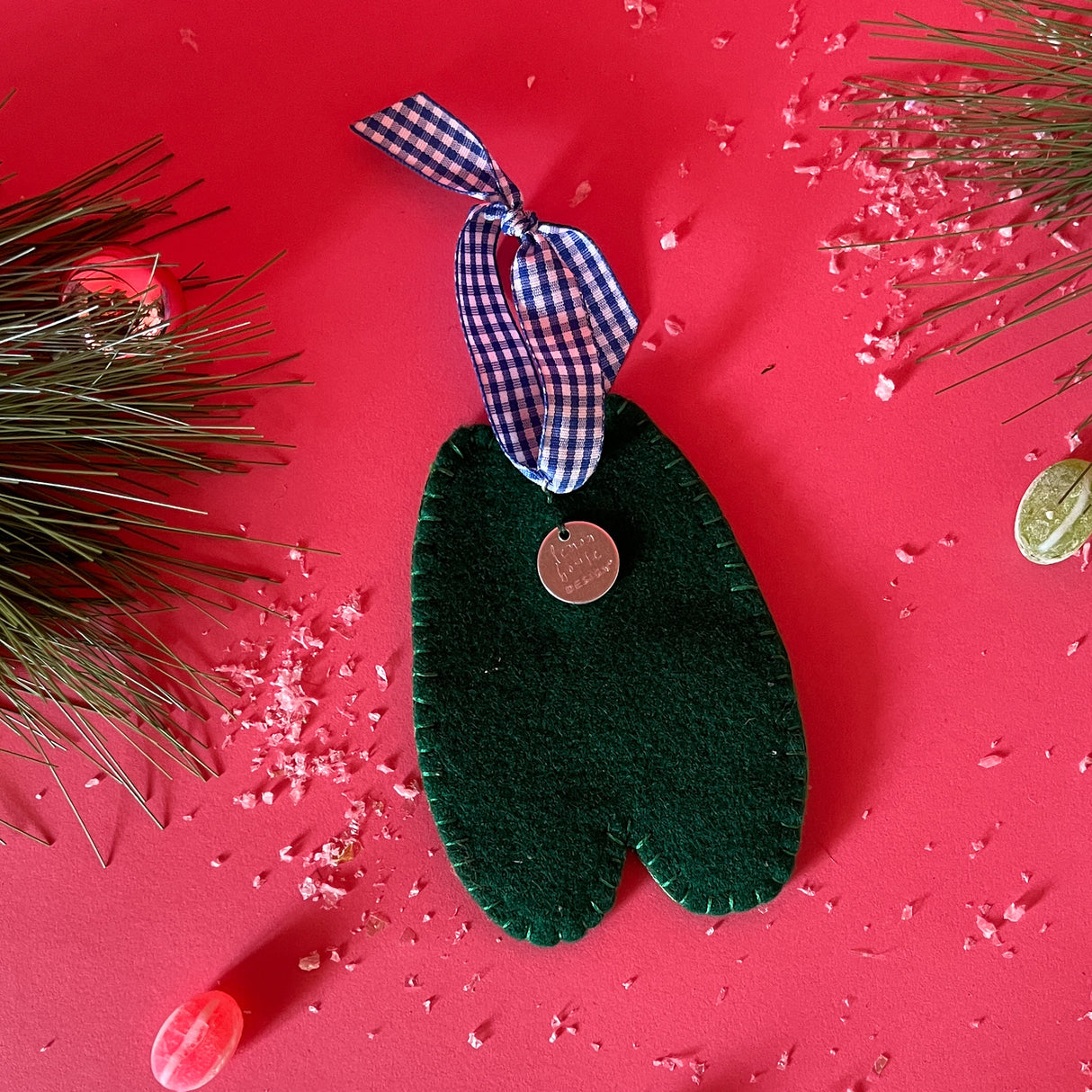 Stubbs & Wootton-Style Felt Chinoiserie Slippers Christmas Ornaments