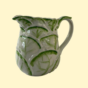 Leafy Vintage Ceramic Pitcher