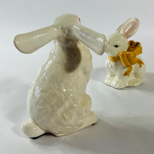 Ceramic Vintage Easter Bunnies, Set of 2.