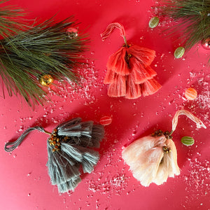 Exotic Tassels w/Bells Christmas Ornaments, Set of 3