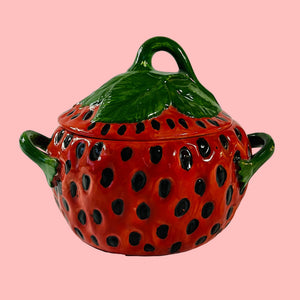 Vintage Strawberry Lidded Bowl