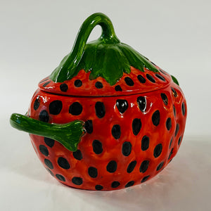 Vintage Strawberry Lidded Bowl