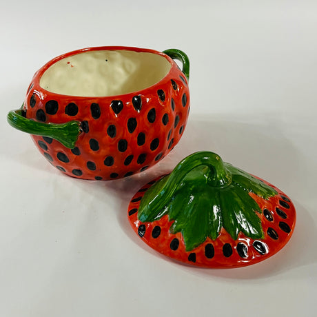 Vintage Strawberry Lidded Bowl