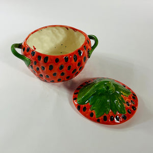 Vintage Strawberry Lidded Bowl