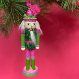 Wood and Glitter Nutcracker Christmas Ornaments, Set of 6