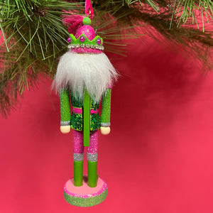 Wood Glitter Nutcracker Christmas Ornaments, Set of 3