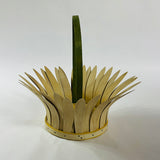 Daisy-Shaped Vintage Wood Basket
