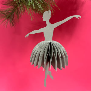 Folding Paper Ballerina Christmas Ornaments, Set of 3