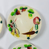 Italian Vegetable Vintage Salad Bowl and Plates, Set of 5