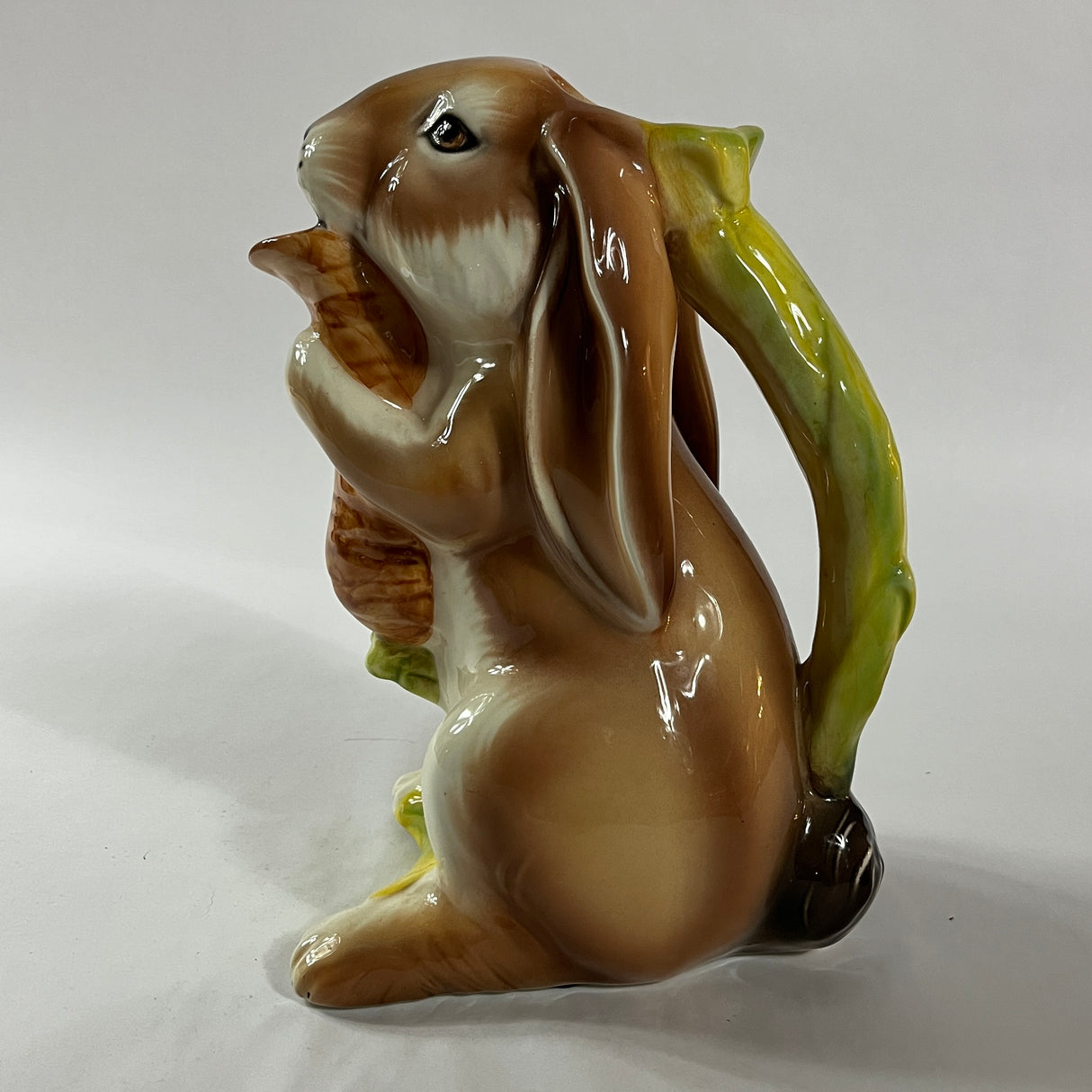 Vintage rabbit figurine creamer, ceramic bunny pitcher, rabbit decor