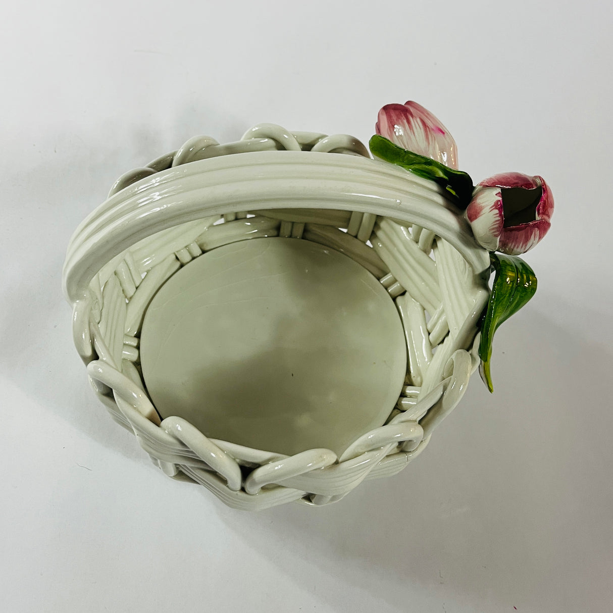 Italian Ceramic Tulip Basket