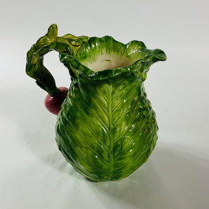 Vintage Cabbage Leaves/Radish Water Pitcher