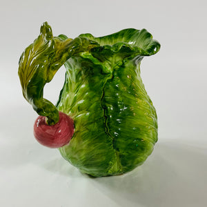 Vintage Cabbage Leaves/Radish Water Pitcher