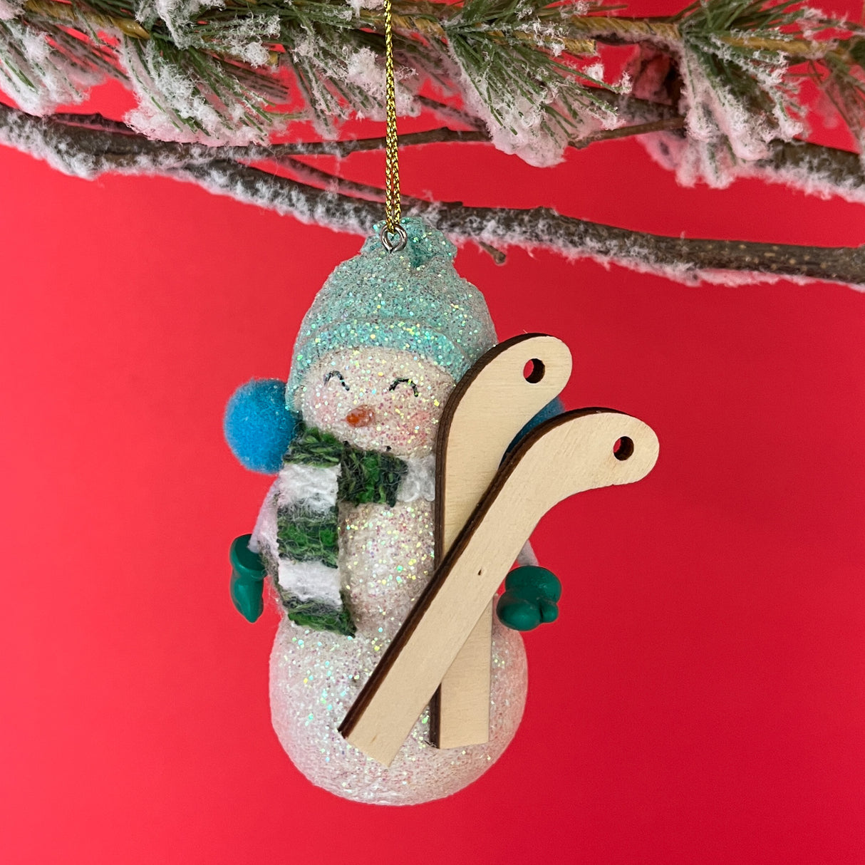 Winter Sports Snowman Ornaments, Set of 2