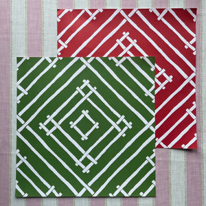 Island House Forest Green Square Paper Placemats, Pad of 20