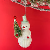 Sparkle Snowman Christmas Ornaments, Set of 2