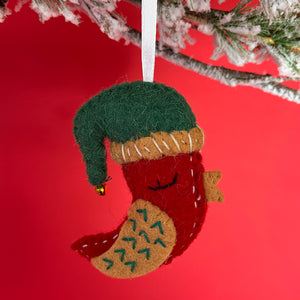 Winter Birds Felt Christmas Ornaments - Set of 3