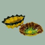 Vintage McCoy Yellow Planter and Flower-Shaped Dish, Set of 2
