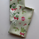 Pug Perfection Meadow Green No-Iron Christmas Dinner Napkins, Set of 2