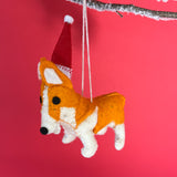 British Royals, Corgi and Flag Felt Christmas Ornaments, Set of 6