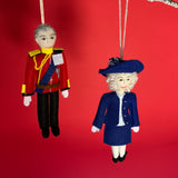 British Royals, Corgi and Flag Felt Christmas Ornaments, Set of 6