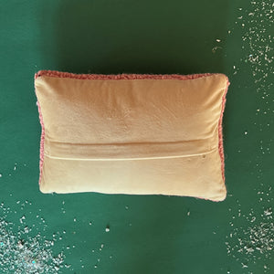 Christmas Hooked-Wool Joy Candy Cane Pillow