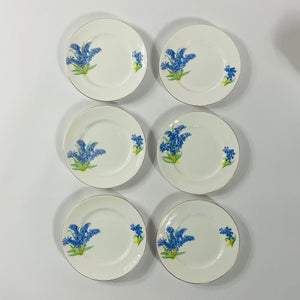 Vintage Bluebell English Bone China Dessert Set, Set of 18