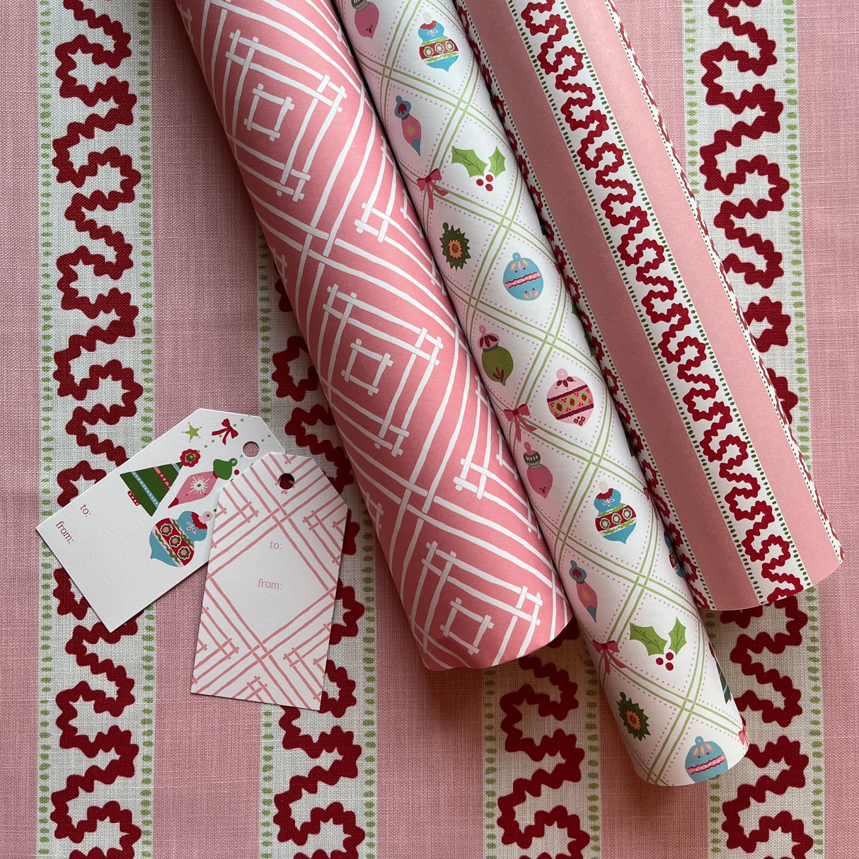 Gift Wrap Set, Pink Island House