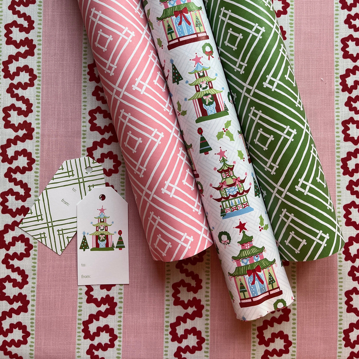 Gift Wrap Set, Festive Pagodas