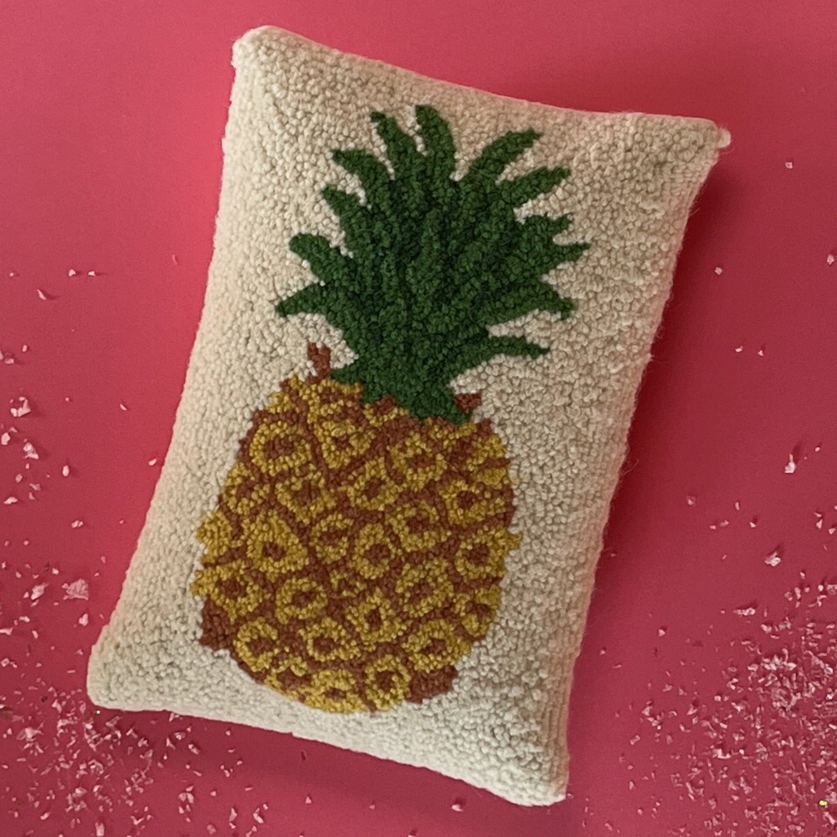 Pineapple Hooked Wool Throw Pillow Madcap Cottage