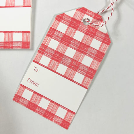 Red Gin Lane Plaid Gift Tags, Pack of 10