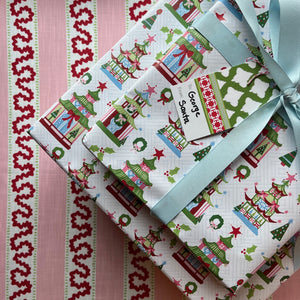 Festive Pagodas Christmas Gift Wrapping Paper