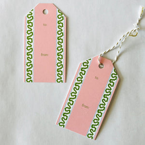 Pink/Green Harbor Trail Gift Tags, Pack of 10