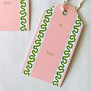 Pink/Green Harbor Trail Gift Tags, Pack of 10