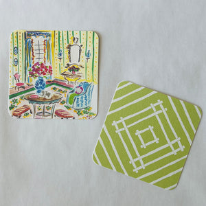 House & Garden Watercolor Paper Coasters