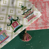 Three Pagodas/Oh, Pagoda Christmas Tea Towels/Dish Towels/Guest Towels Set