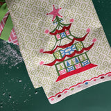 Christmas Pagoda Tea Towel/Dish Towel/Guest Towel