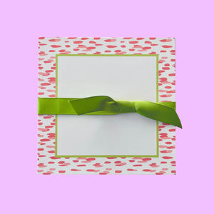 Club House Pink w/Green Border Luxe Notepad