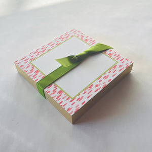 Club House Pink w/Green Border Luxe Notepad