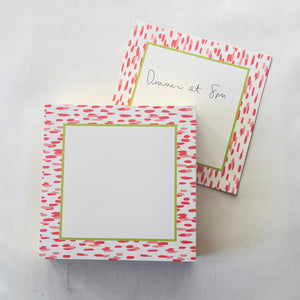 Club House Pink w/Green Border Luxe Notepad