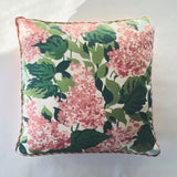 Bar Harbor Rose Pink/Gin Lane Rhubarb 18” Square Pillow