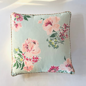 Swans Island Sky Blue/Bahama Court Reverse Barbados Green 22” Square Pillow