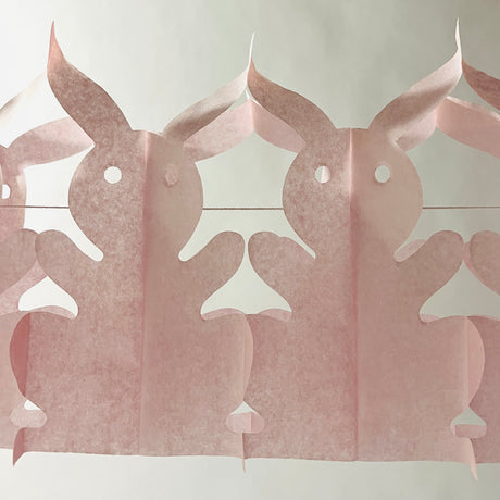 Pink/White Paper Easter Bunny Tissue Paper Garland