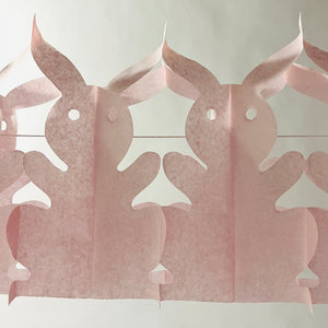 Pink/White Paper Easter Bunny Tissue Paper Garland