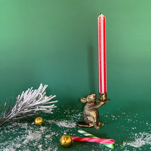 Gilt Mouse Christmas Candleholder